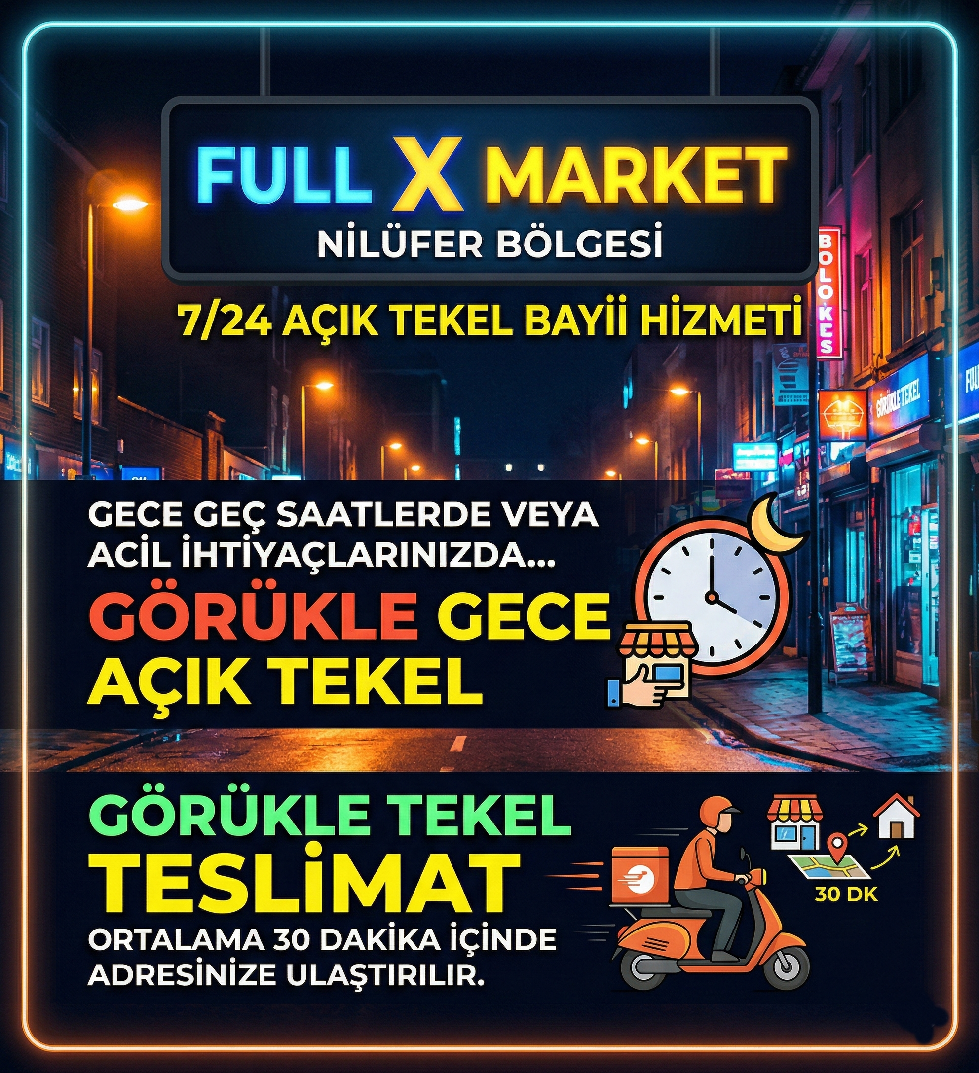 Görükle Tekel Harita ve Full X Market Konum Bilgisi